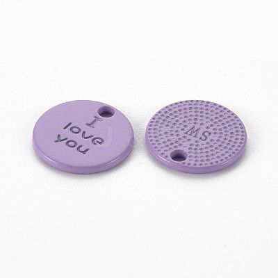 Spray Painted Alloy Charms for Valentine's Day PALLOY-Q433-027E-RS-1