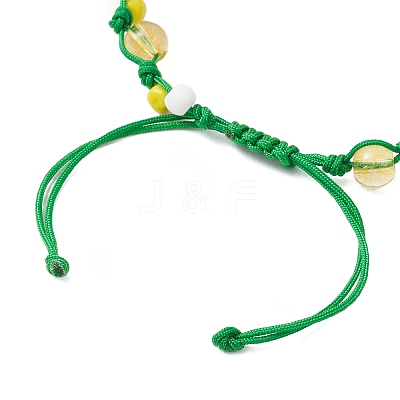 Flower Synthetic Citrine Braided Bracelets for Women BJEW-TA00625-03-1