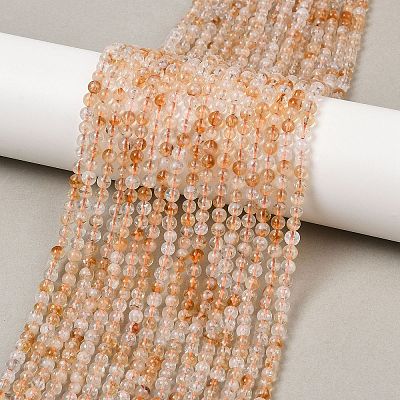 Heated Natural Citrine Bead Strands G-P466-01D-01-1
