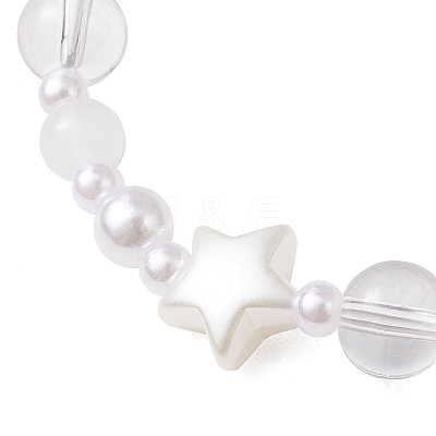 ABS Plastic Imitation Pearl & Glass Beads Stretch Bracelets for Women BJEW-JB11864-1