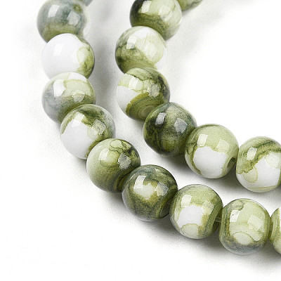 Baking Paint Glass Beads Strands DGLA-N003-6mm-C06-1