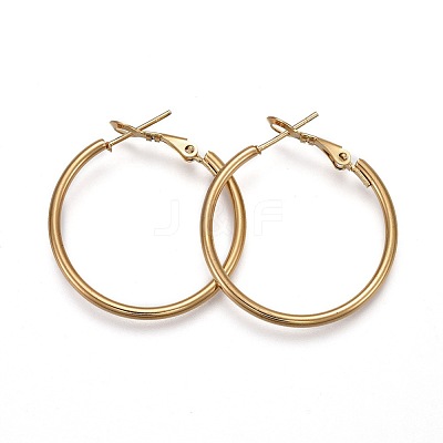 201 Stainless Steel Hoop Earrings EJEW-F188-24G-A-1