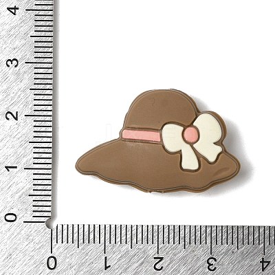 Hat with Bowknot Silicone Focal Beads SIL-M006-04E-1