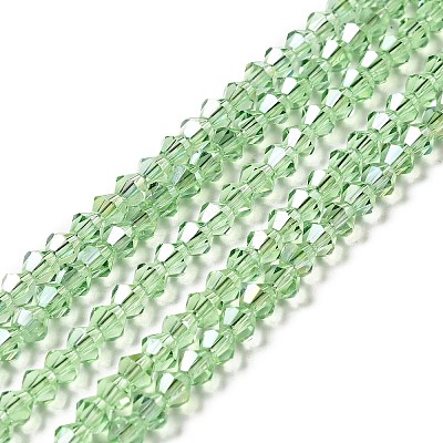Transparent Electroplate Glass Beads Strands EGLA-S056-4mm-16-1