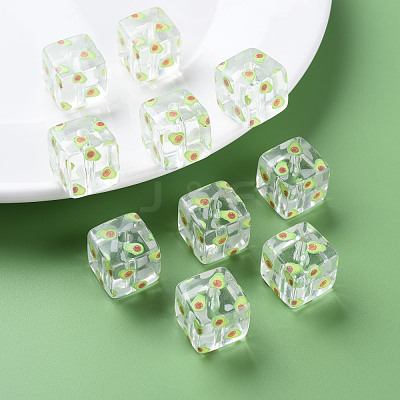 Transparent Printed Acrylic Beads MACR-S374-08A-05-1