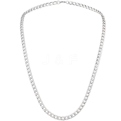 1Pc 304 Stainless Steel Cuban Link Chain Necklaces for Men Women NJEW-BM0001-08D-1
