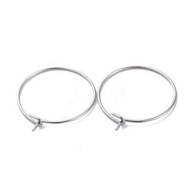 316 Surgical Stainless Steel Circle Wire Hoop Earring Findings STAS-J025-01B-P-1