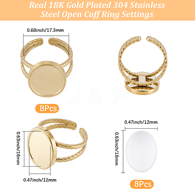 DIY Oval Finger Rings Making Kit DIY-BBC0003-15G-1
