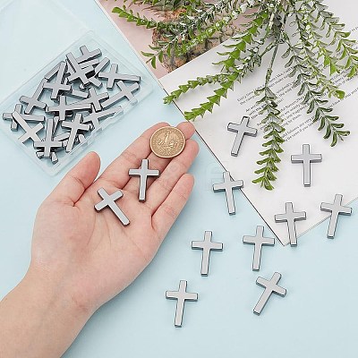 30Pcs Non-magnetic Synthetic Hematite Pendants G-GA0001-72-1