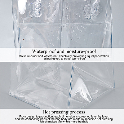 Valentine's Day Transparent PVC Plastic Bag with Handle ABAG-BC0001-20-1