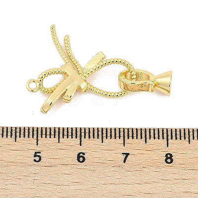 Brass Micro Pave Clear Cubic Zirconia Fold Over Clasps KK-M311-10G-1