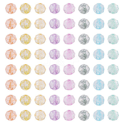 240Pcs 8 Colors Crackle Transparent Glass Beads GLAA-TA0004-19-1