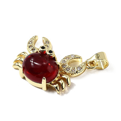 Brass Micro Pave Cubic Zirconia Pendants KK-K302-05G-1