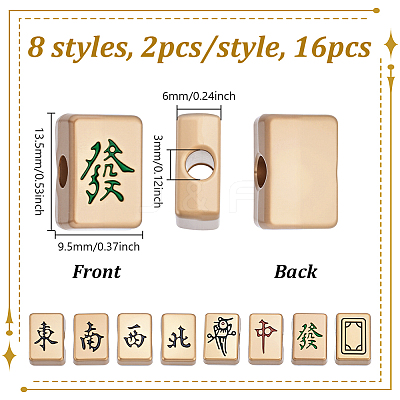 16Pcs 8 Styles Alloy Enamel Beads FIND-NB0006-64-1