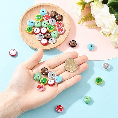 5Pcs Fuuny Painted Glass Beads Enamel Beads LAMP-YW0004-05A-1