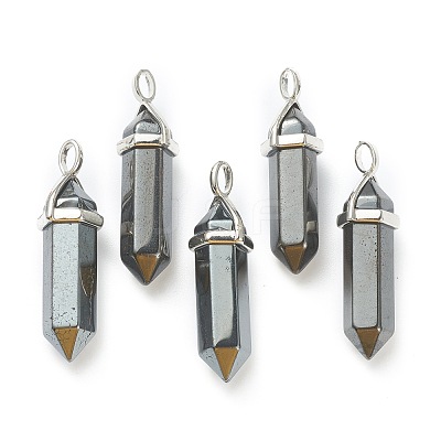Synthetic Non-magnetic Hematite Pointed Pendants G-M378-01P-A16-1