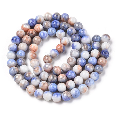 Ombre Effect Dyed Crackle Glass Beads X1-GLAA-T031-10mm-01B-1