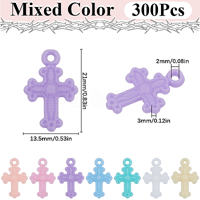 300Pcs Acrylic Pendants OACR-SC0001-53-1