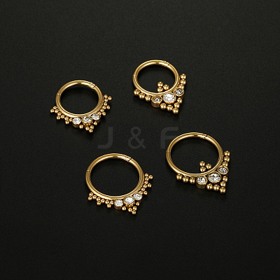 316L Surgical Stainless Steel Micro Pave Clear Cubic Zirconia Nose Rings WG1C8D8-02-1