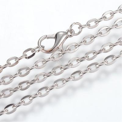 Iron Cable Chains Necklace Making MAK-R013-60cm-P-1