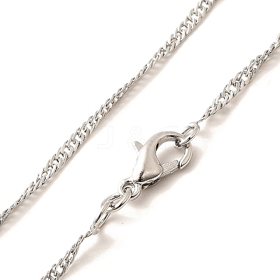 1.5mm Rack Plating Brass Singapore Chain Necklaces for Women Men MAK-L044-22P-1