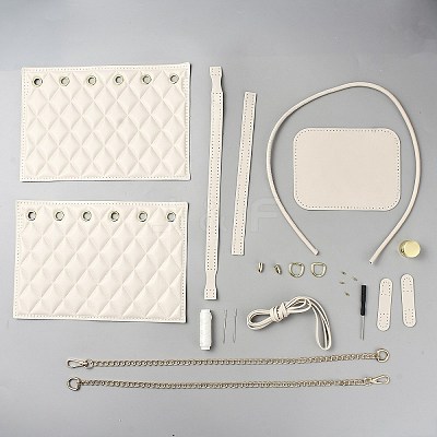DIY Knitting Crochet PU Leather Bucket Bags DIY-WH0656-05B-1
