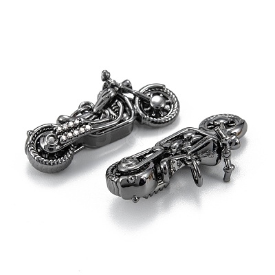 Brass Micro Pave Clear Cubic Zirconia Pendants ZIRC-P086-29-1