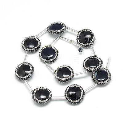 Natural Black Onyx Rhinestone Beads G-Q487-01-1
