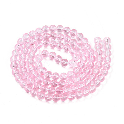Baking Paint Transparent Glass Beads Strands DGLA-N006-8mm-01-1