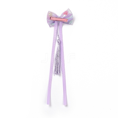 Bowknot Long Ribbon Alligator Hair Clip PHAR-D013-03E-1