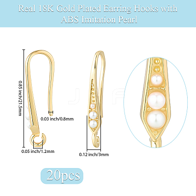 10 Pairs Rack Plating Brass Earring Hooks EJEW-BBC0002-26-1