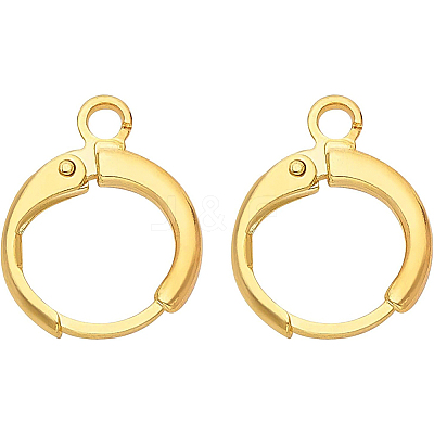 Brass Huggie Hoop Earring Findings KK-BC0005-28G-1