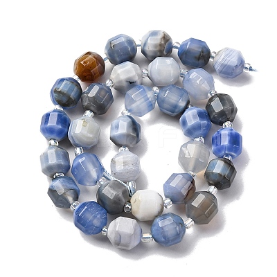 Natural Blue Agate Beads Strands G-P570-F01-01-1