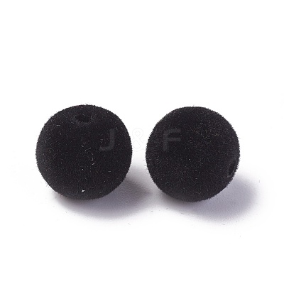 Flocky Acrylic Beads OACR-L011-A-07-1
