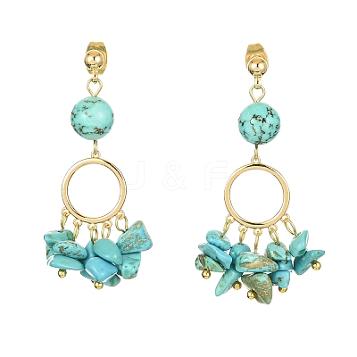 Golden Brass Ring Chandelier Earrings EJEW-TA00289-04-1