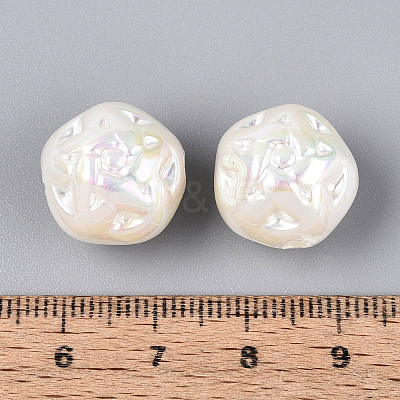 UV Plating Opaque Acrylic Beads SACR-T020-04-1