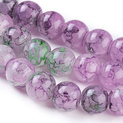 Spray Painted Glass Beads Strands GLAA-A038-C-52-1