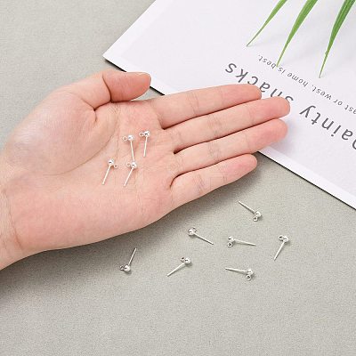 925 Sterling Silver Ear Stud Findings STER-K167-042B-S-1