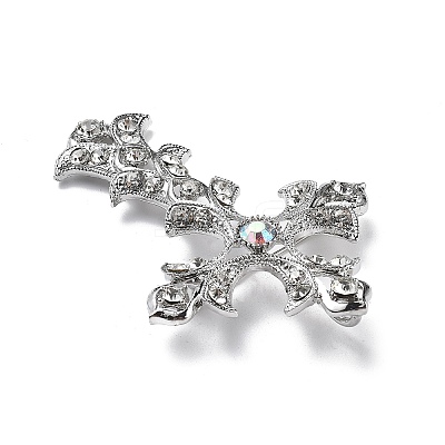 Cross Alloy Rhinestone Brooch Pins LS-JEWB-Z034-06P-01-1