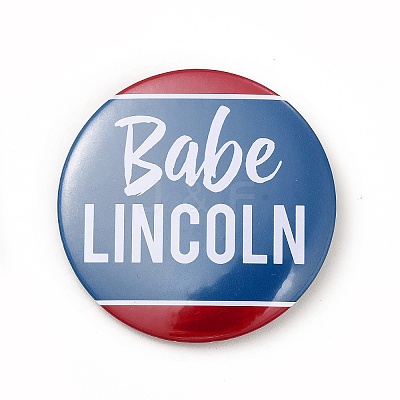 Independence Day Flat Round Tinplate Badge Pins JEWB-G021-01D-1