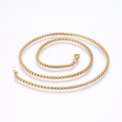 304 Stainless Steel Box Chain Necklaces NJEW-F227-09G-06-1