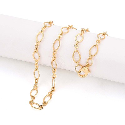 Brass Cable Chains Necklace Making MAK-S072-16A-G-1