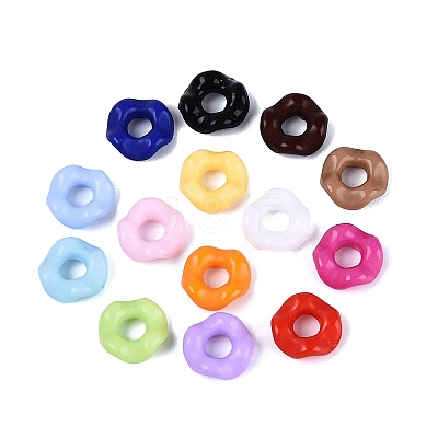 Opaque Acrylic European Beads OACR-Q197-07-B-1