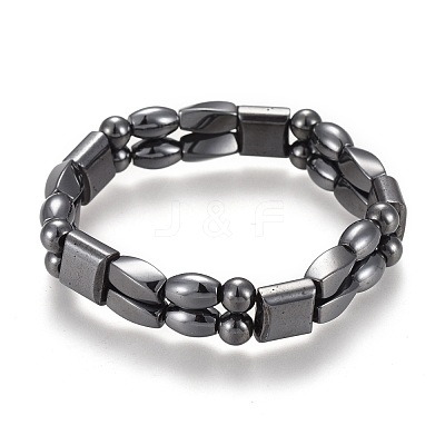 Magnetic Synthetic Hematite Stretch Bracelets BJEW-O179-05-1