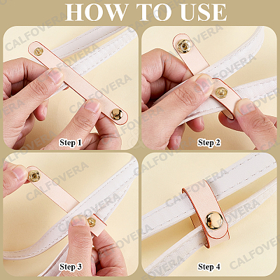 6Pcs 3 Styles Cowhide Leather Cable Straps with Golden Metal Snap Button FIND-CL0001-73A-1