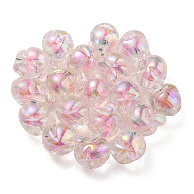 UV Plating Rainbow Iridescent Acrylic Beads OACR-F004-02H-1