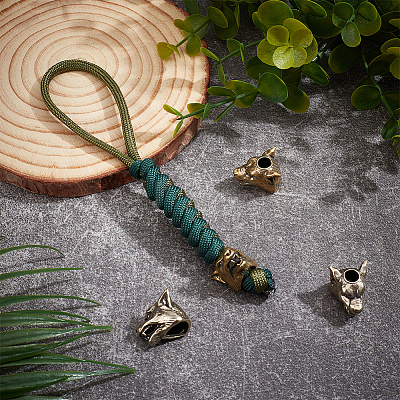 4Pcs 2 Colors Brass European Beads KK-NB0004-28-1