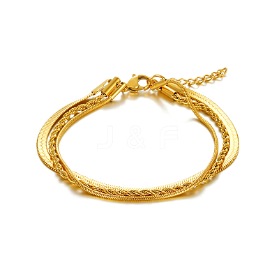 Stylish Stainless Steel Triple-layer Bracelets OB2318-2-1