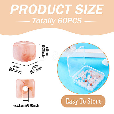 60Pcs Transparent Acrylic Beads OACR-TA0004-88C-1