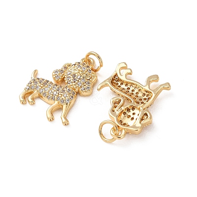 Brass Micro Pave Clear Cubic Zirconia Pendants CU-H002-05G-1